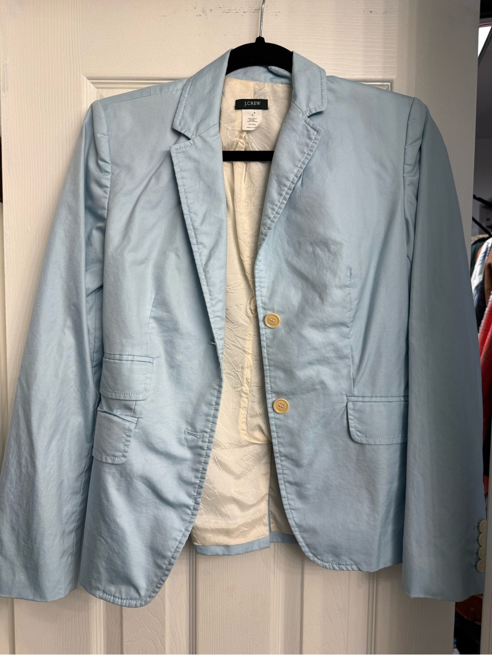 J. Crew Pale Blue Cotton Blazer